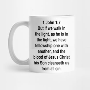 1 John 1:7  King James Version (KJV) Bible Verse Typography Gift Mug